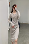 marc le bihan pleated dress 2847 E23 CHAMOIX